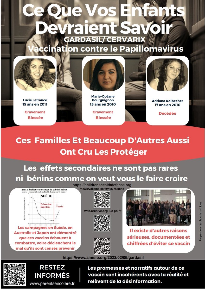 AssociationPEC's tweet image. 🔴 Choisissez votre modèle, téléchargez, imprimez, puis partagez dès maintenant ces informations autour de vous ! 

Version parents / Versions jeunes :
parentsencolere.fr/flyers/retrouv…

N&apos;attendons pas la rentrée scolaire !
#ParentsEnColere #HPVvax