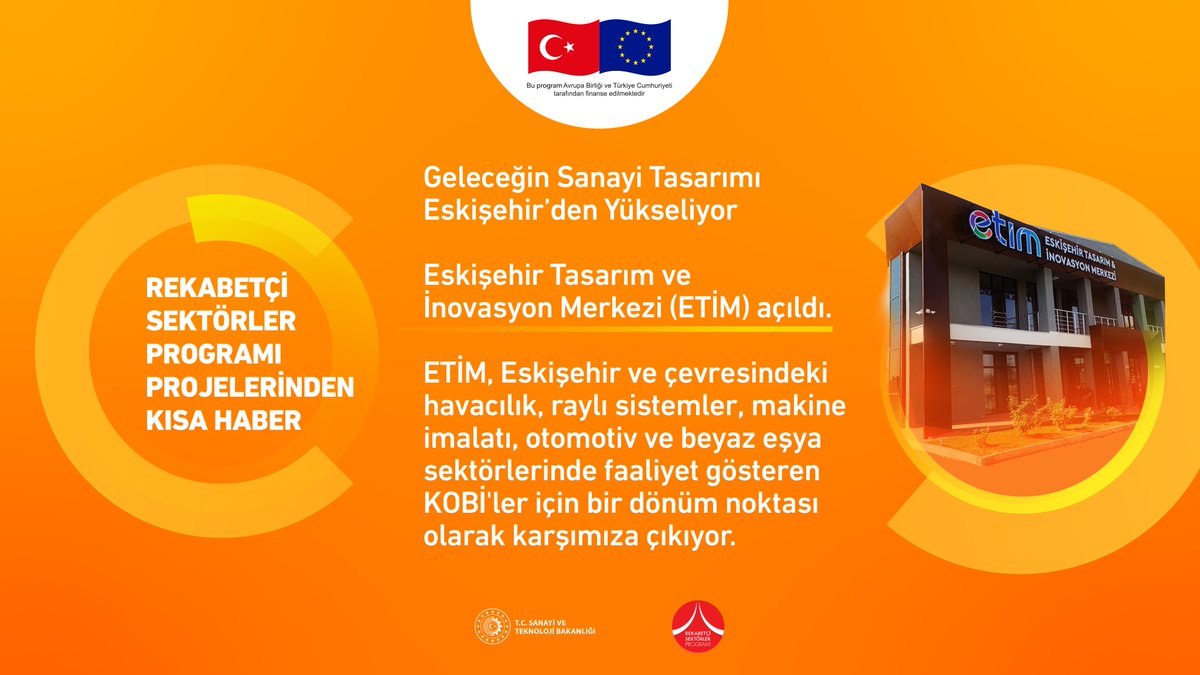 RekabetciSP's tweet image. Geleceğin Sanayi Tasarımı Eskişehir’den yükseliyor.
ETİM’in detaylı bilgilerine web sitesinden (etim.org.tr) ulaşabilirsiniz.

#KatılRekabetEtBüyü #ETİM

@TCSanayi @EUDelegationTur @etimorgtr