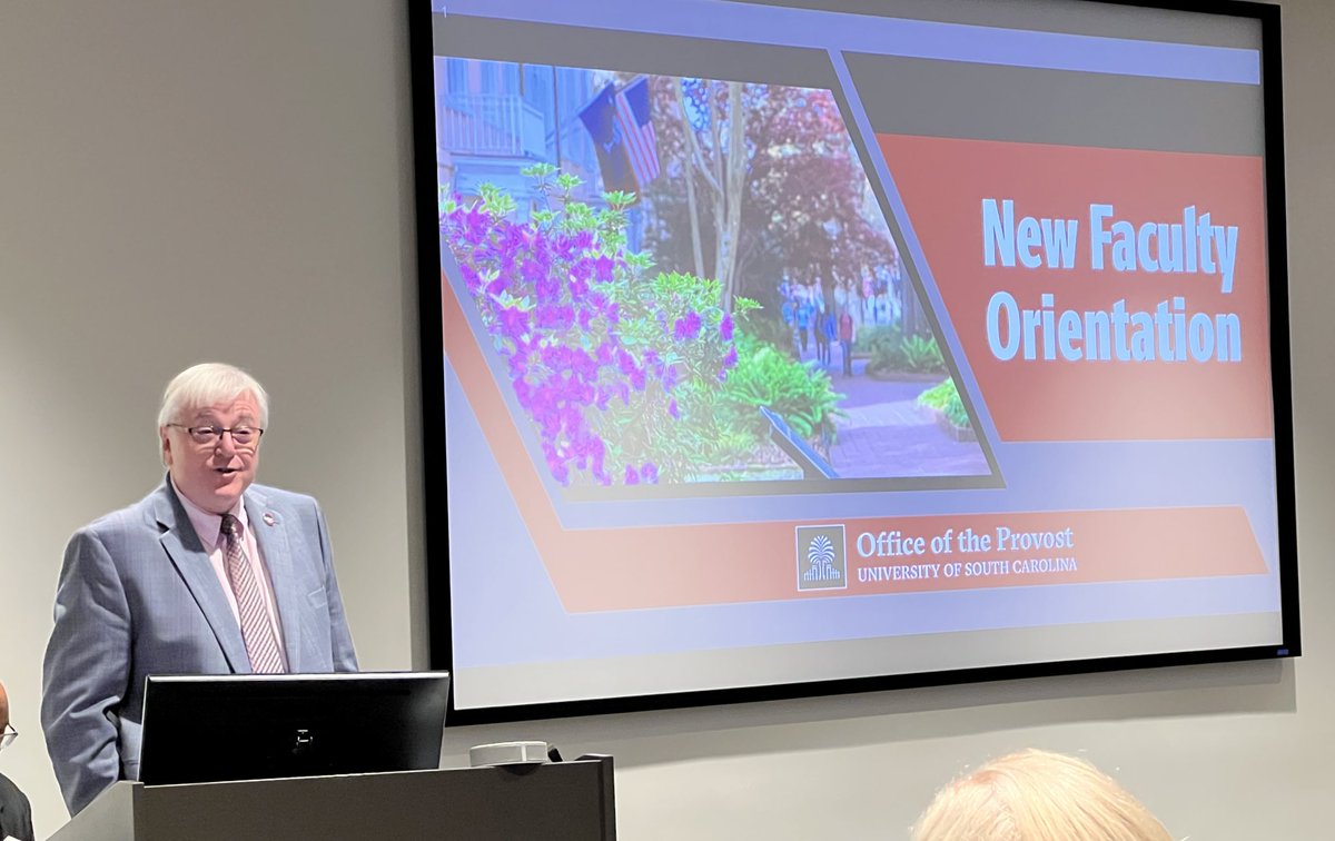 MichaelAmiridis's tweet photo. Excited to welcome our 137 new University of South Carolina faculty members this morning! You have chosen a great university, and a great university has chosen you! @UofSCProvost @UofSC_CTE https://t.co/JjllwwDUck