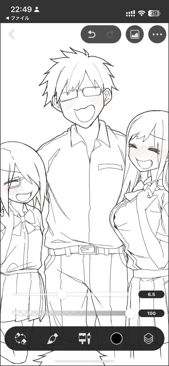 指でペン入れしてみたけど普通に描けたのでこれで理論上iPhoneだけで原稿が作れるようになりました✊ 