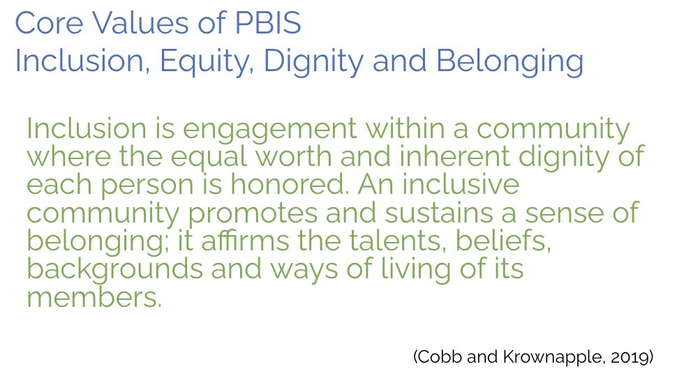 Thank you Susan Barrett <a href="/sbarrett1114/">Susan Barrett</a> for today's ISF training. Loving the reminders about the PBIS core values including these... #PBIS #ISF <a href="/DEDeptofEd/">DE Dept of Education</a>