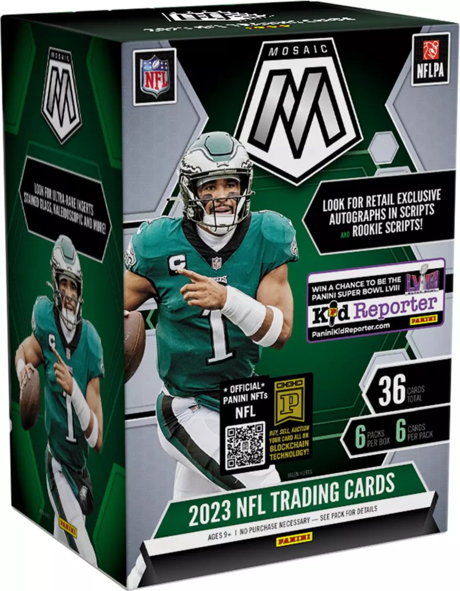 JylesCards's tweet photo. 🚨2023 Panini Mosaic Football NFL Blaster Box🚨

To enter:

- Follow @Jylesss 
- RT

Winner will be selected in two weeks❤️
