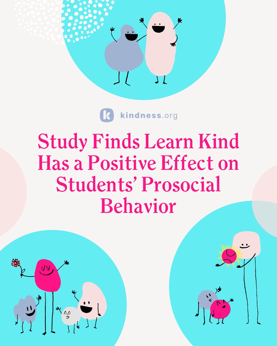 kindness_org's tweet photo. This just in! 🗞️ The Learn Kind curriculum compels kids to become helpers, volunteers, and givers of kindness.

After conducting a 10-month-long research study, kids who used #LearnKind activities showed more prosocial behaviors than those who did not use the curriculum. https://t.co/gpYMFbSSzI