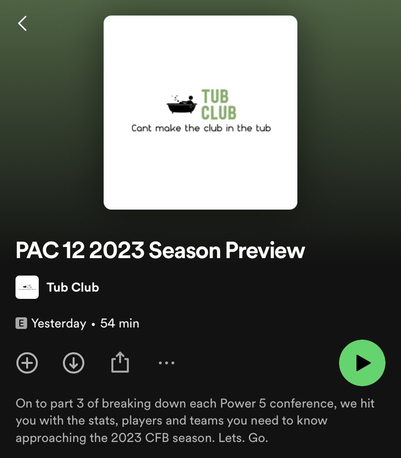 TubClubBB's tweet photo. The hits keep a rollin, now out the PAC 12 2023 Season Preview is now LIVE.  Available on Apple Podcasts and Spotify - Lets. Go. @bookiesbasement https://t.co/VUlTqEpUtR