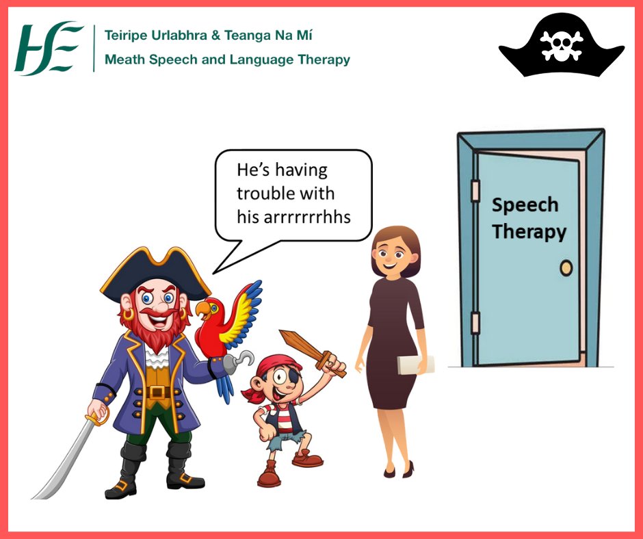 MeathSLT's tweet image. Tomorrow is Talk Like a Pirate Day!

We all know a pirate's favourite sound... "Rrrrr"

"R" is one of the trickiest sounds to say.

#TalkLikeAPirateDay #TalkLikeAPirate #LearningThroughFun #LearningThroughPlay #SpeechDevelopment #SpeechSounds #SLT #SLP #Communication #MeathSLT