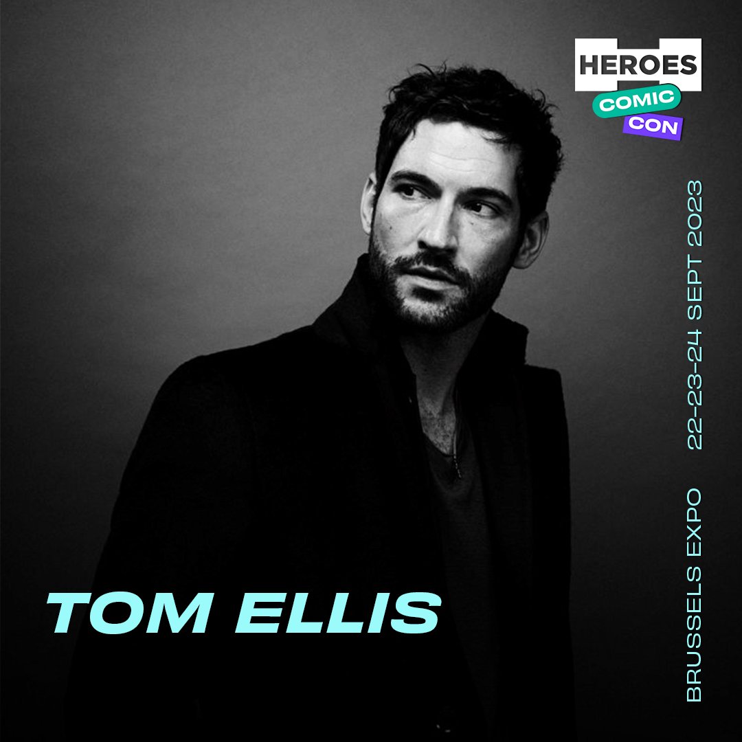 😈 One 'Hell' of a guest: Tom Ellis is coming to Heroes Comic Con, on September 23-24, in Brussels Expo!

He will be available for photo opportunities, autographs, selfies and Q&amp;A sessions.
🎟️ Tickets &amp; info: bit.ly/3rXxBBt