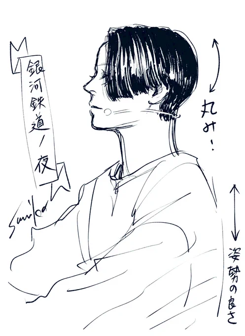 5分描き
銀河鉄道ノ夜🌃

 ホワイトコーデすごくよかったな
何色にでも染まる感じが作品に合ってた
 #三浦涼介 