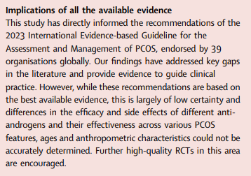 Efficacy and safety of anti-androgens in the management of polycystic ovary syndrome: a systematic review and meta-analysis of RCTs #PCOS

Evidence does not support the use of anti-androgens preferentially to COCPs to treat hyperandrogenism in PCOS

bit.ly/45veb5b