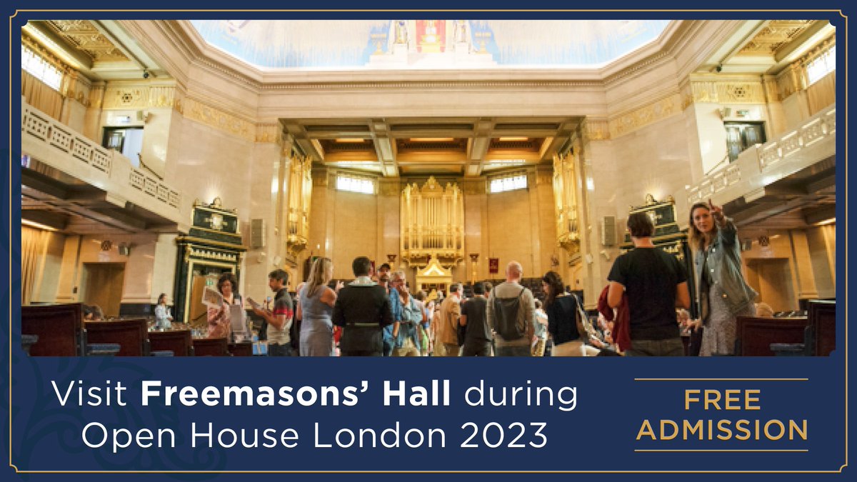UGLE_GrandLodge's tweet photo. We're thrilled to announce that we're participating in #OpenHouseLondon2023!π€©
Mark your calendars for Sept 9th and 10th as we open the doors to our gorgeous Art Deco building in the heart of London's West End ππ
πhttps://t.co/UHJFpiV4dZ
#Freemasons https://t.co/3BoLcih8bd