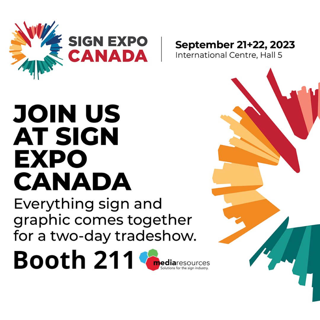 mediaresources's tweet image. Mark your calendars sign lovers! We are nearly a month away from the Sign Expo Canada show. Join us September 21st-22nd at the International Centre, just minutes away from Pearson Airport! ✨🤩
#SignExpoCanada #signsolutions #MRI #digital #signmanufacturing #signinstallation