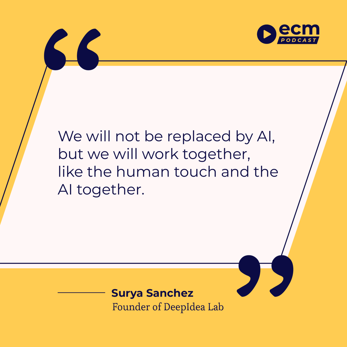 Host Francois Marchand is joined by Surya Sanchez—Founder of DeepIdea Lab—to talk about how AI is transforming ecommerce and how ecommerce managers can implement AI and automation for their online stores. 🤖

&gt;&gt; loom.ly/w6nPtXk

#Ecommerce #AI #ImplementingAI #Automation