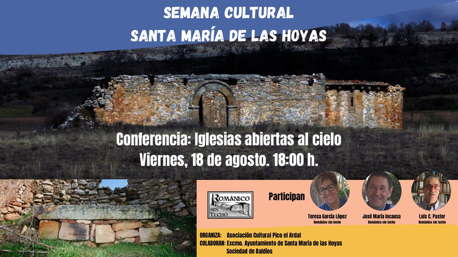 OCSoriaradio's tweet photo. Nuestro colaborador @lc_pastor participa en la semana cultural de @SantaHoyas junto a Teresa García y José María Incausa, con la conferencia 'Iglesias abiertas al cielo'. #Romanicosintecho 
⬇️
https://t.co/YMCdb4wIH0 https://t.co/4x7vr9Qidk