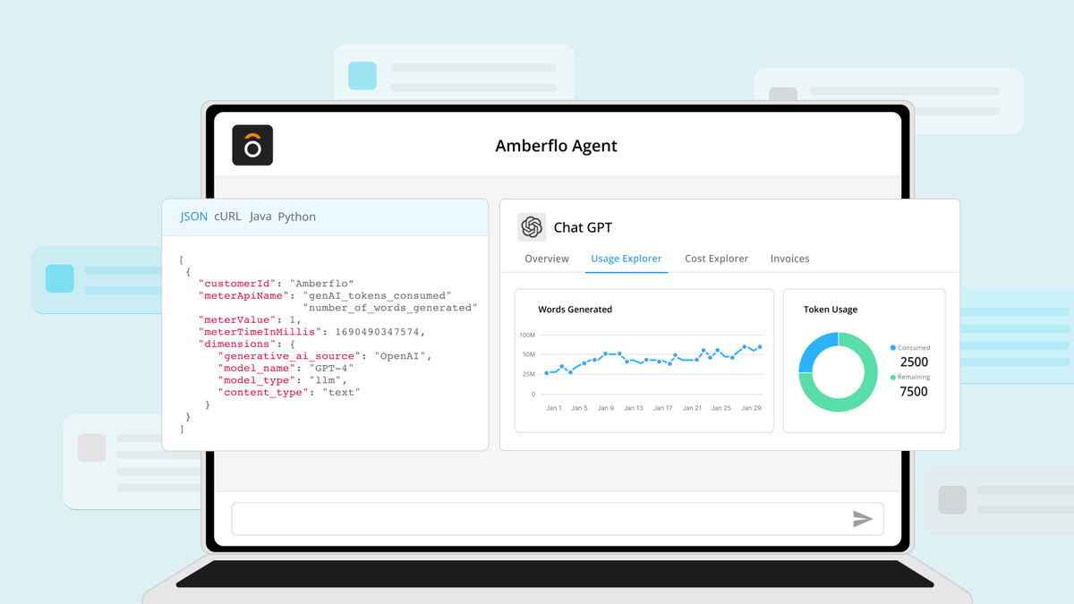 amberfloio's tweet photo. 🚀 Exciting News! Amberflo Launches Native Integrations &amp; Deep Generative AI Support! 🔥💡

Check out the press release: https://t.co/LsaicUdZ2M 

Learn more about the offering here: https://t.co/UlrbznaQeW

#genai #chatgpt #usagebasedpricing #monetization https://t.co/27x2WcpYRK