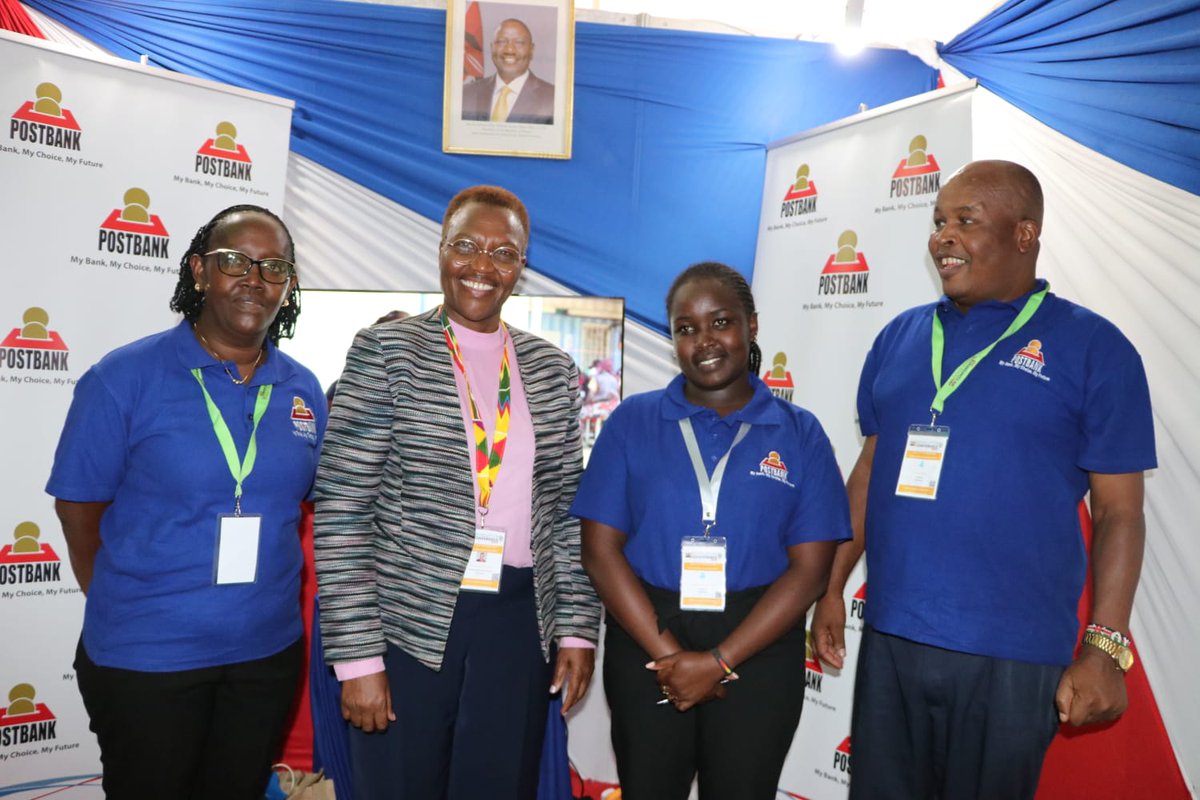 Postbank1's tweet image. Postbank Chairperson, Amb. Sarah Serem  interacts with Customers who visited our stand during the ongoing #DEVCON2023. The bank  partners with different stakeholders in advancing the Devolution agenda on financial inclusion in all counties. #DevolutionConference2023  #devcon