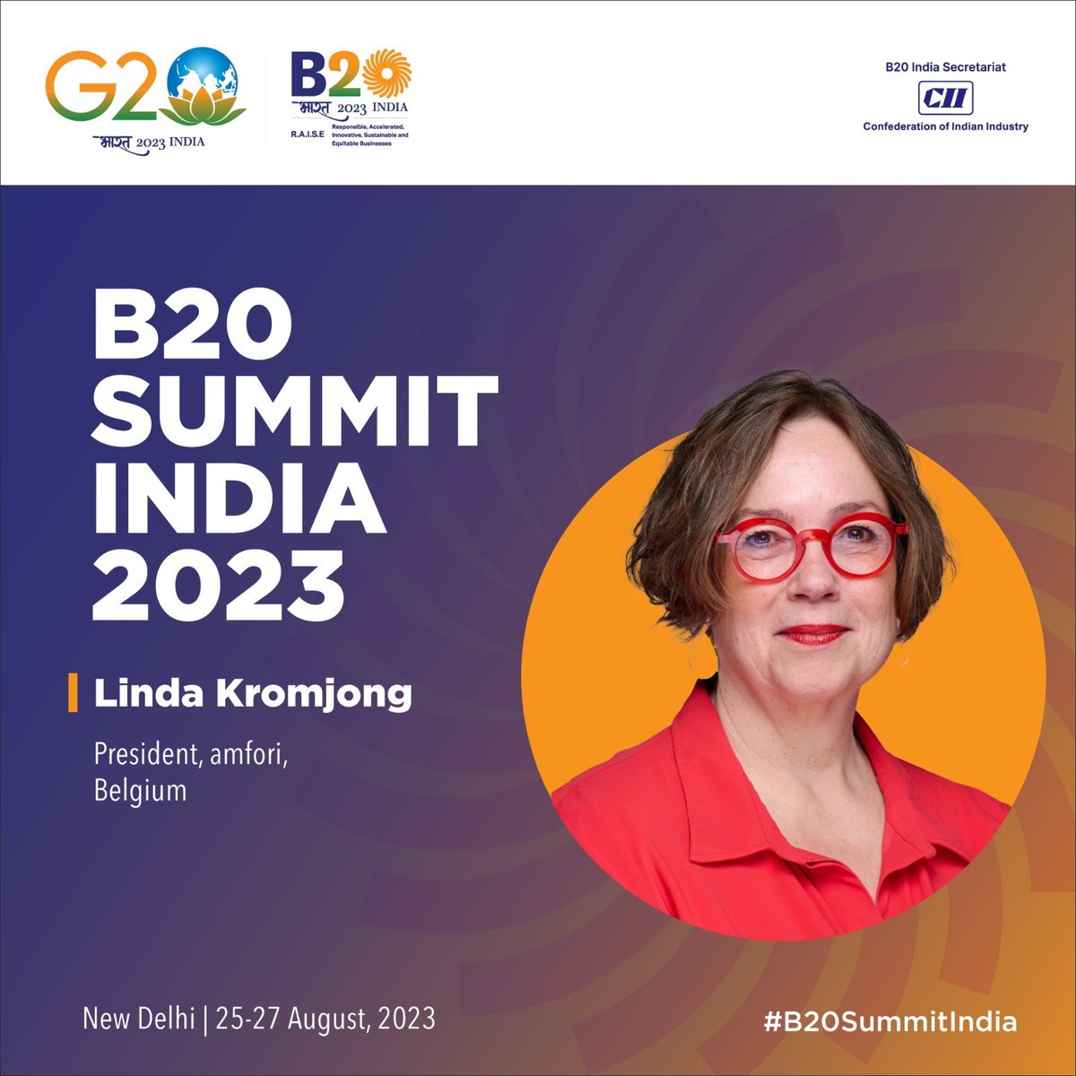 We are pleased to have with us Linda Kromjong, President, amfori, Belgium, addressing the B20 Summit India 2023. Know more at: b20summit.in/index.html Stay tuned #B20SummitIndia #B20SummitIndia #B20India #G20India2023 #B20India2023 #B20GlobalDialogue #G20India #G20 #B20…