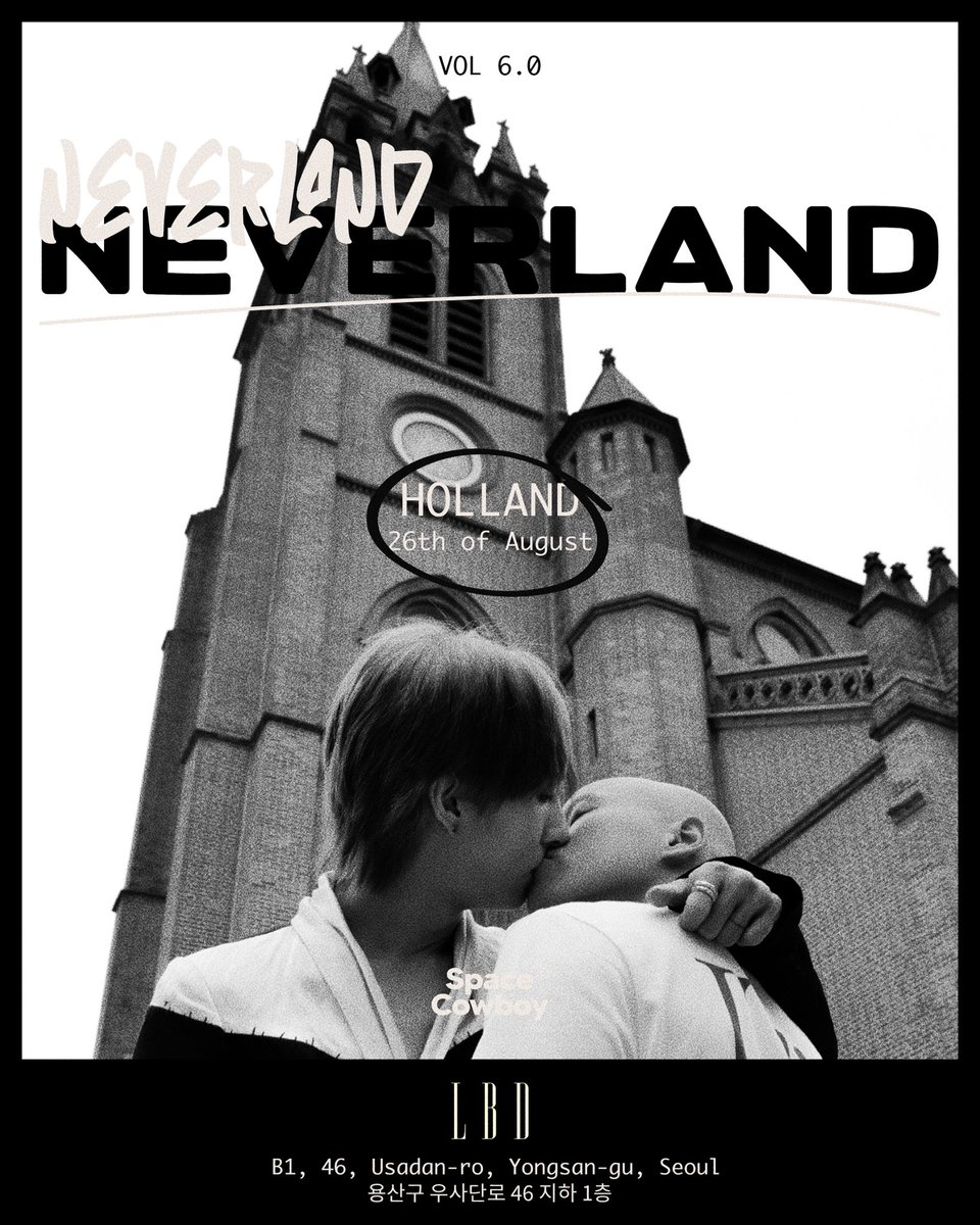 Holland's first party in Itaewon✝️
홀랜드와 Space cowboy가 함께 하는 파티에 초대합니다! show time is 1AM / 10PM-4PM
well come to Neverland🩸