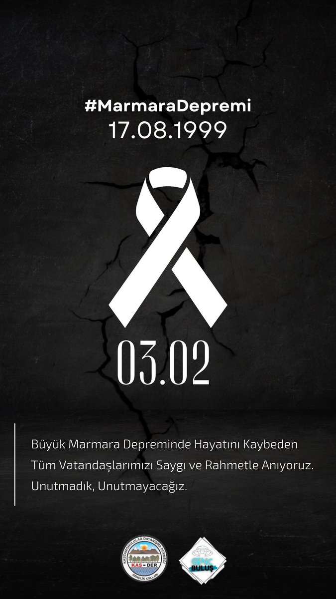 GencBulus's tweet photo. #MarmaraDepremi’nde hayatını kaybeden tüm vatandaşlarımızı saygı ve rahmetle anıyoruz.
Unutmadık,Unutmayacağız.
#17Agustos1999 @GenclikKasder https://t.co/BhTMyRF5QO