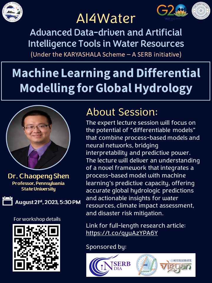 Dr. Ashutosh Sharma (@ashutoshhydro) on Twitter photo #AI4Water Update
Happy to share that Prof. <a href="/ChaopengShen/">Chaopeng Shen</a>, <a href="/PennStateCEE/">Penn State Civil and Environmental Engineering</a> will give an online talk on Machine Learning and Differential Modeling for Global Hydrology during #AI4Water workshop. Interested? Please register forms.gle/QjV1McGmz47zPs…
<a href="/iitroorkee/">IIT Roorkee</a> <a href="/Ank_iitR/">Dr. Ankit Agarwal</a> #AI4Water Update
Happy to share that Prof. <a href="/ChaopengShen/">Chaopeng Shen</a>, <a href="/PennStateCEE/">Penn State Civil and Environmental Engineering</a> will give an online talk on Machine Learning and Differential Modeling for Global Hydrology during #AI4Water workshop. Interested? Please register forms.gle/QjV1McGmz47zPs…
<a href="/iitroorkee/">IIT Roorkee</a> <a href="/Ank_iitR/">Dr. Ankit Agarwal</a>