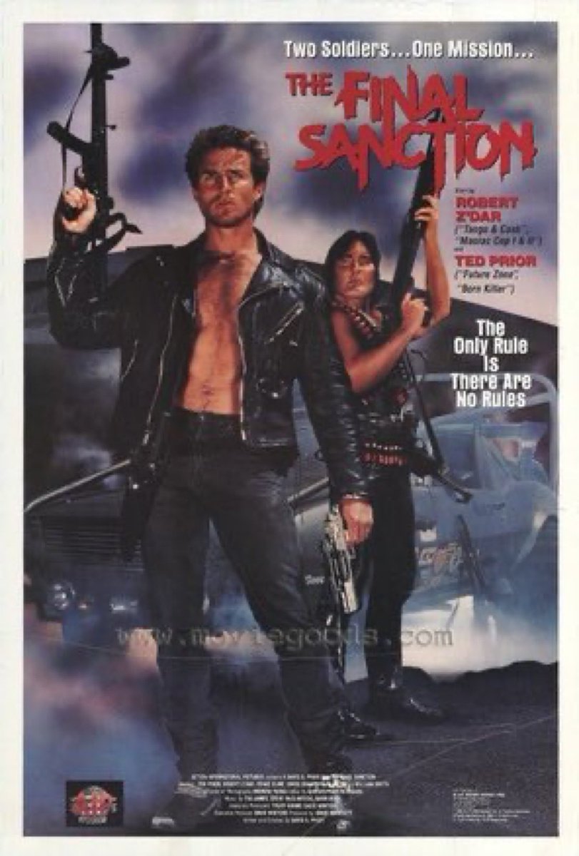 GabeCrate's tweet photo. ☢️#218. The Final Sanction, 1990. Just in time for the end of the #ColdWar, beefy #Bmovie heavies, #RobertZDar and #TedPrior go mano a mano for global #postapocalyptic domination in the killing fields of…Virginia. A zero budget snoozer with a few #sobaditsgood moments. 1.5/5☢️ https://t.co/qYvhpu8ApO