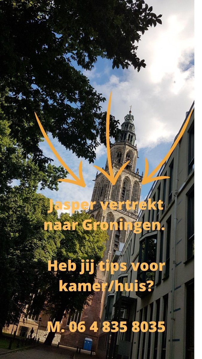 Zoals zovelen...op zoek naar een #studenten #kamer in #Groningen. Tips? Welkom! Delen is fijn. 🤞