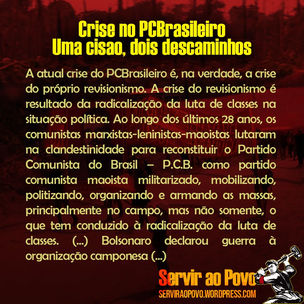 ServirAoPovo's tweet photo. Crise no PCBrasileiro (PCB) / PCB-RR: Uma cisão, dois descaminhos. Veja a matéria completa: https://t.co/LO0wIqE2AX https://t.co/ZdNtUWTCf5