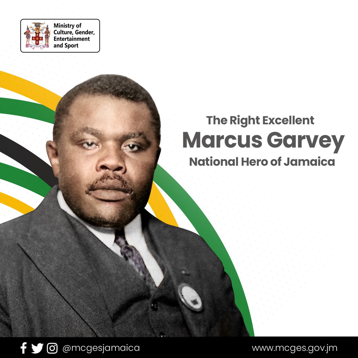 Today we commemorate the 136th anniversary of the birth of our first National Hero, the Right Excellent Marcus Mosiah Garvey.

#NationalHero #Jamaica