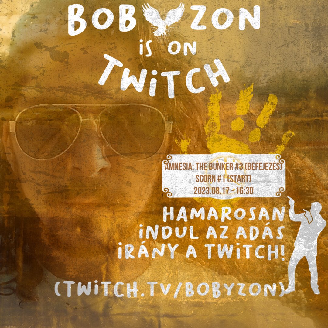 BobyzonOfficial's tweet photo. ⏰⏳🔜 Amnesia: The Bunker #3 + Scorn #1
🇭🇺📺📡 https://t.co/v4FUSAEUsw
🔥🎮

#pc #amnesia #amnesiathebunker #horror #pcgaming
#games #gamer #gaming #game #streamer #twitchstreamer #bobyzon #twitch #bobyzonison #live #stream https://t.co/5cAmIl4m6o