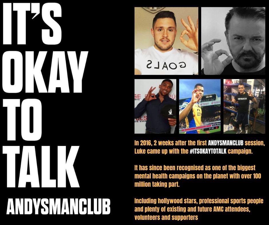 THE HISTORY OF #ITSOKAYTOTALK 👌 Did you know the origins of the #ItsOkayToTalk campaign? From 2016 onwards, the campaign added fuel to the fire that is ANDYSMANCLUB and has helped to smash some of the stigma surrounding men's mental health.