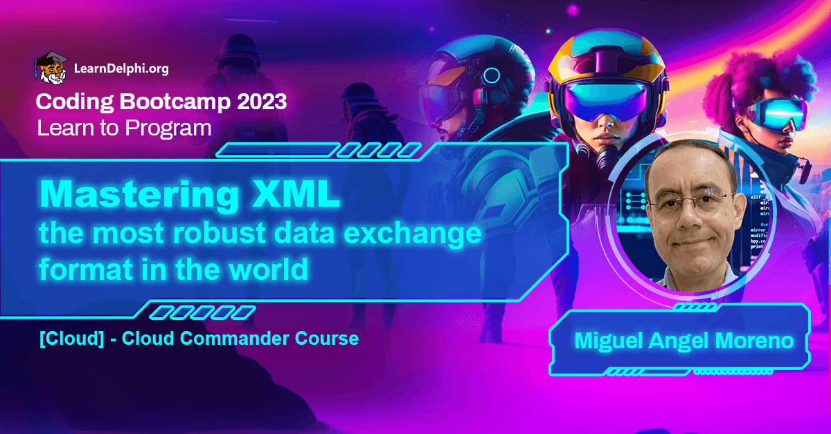 EmbarcaderoTech's tweet image. #CodingBootcamp2023 Join us at 10 AM CST today for the "Mastering XML - the most robust data exchange format in the world" session with Miguel Angel Moreno. Learn how easy it is to use #Delphi’s XML-oriented features. Don't miss it! Register here: ow.ly/yFPe50PA1fl