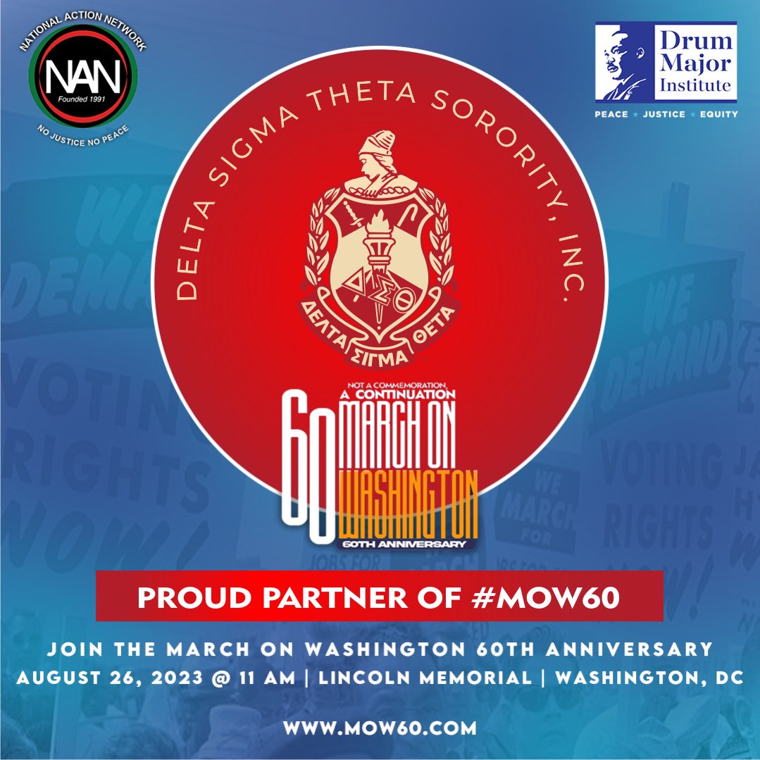 In the spirit of the 22 collegiate women who boldly defied the order of the day by participating in the Women's Suffrage March for women’s right to vote in 1913, we encourage ALL sorors to participate in the 60th Anniversary of the March on Washington on August 26th .