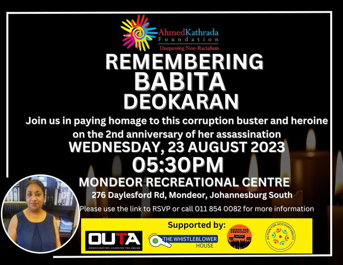 REMINDER| Please join us in paying homage to #BabitaDeokaran on the 2nd anniversary of her assassination. #JusticeForBabitaPlease use the link to RSVP:docs.google.com/forms/d/e/1FAI…