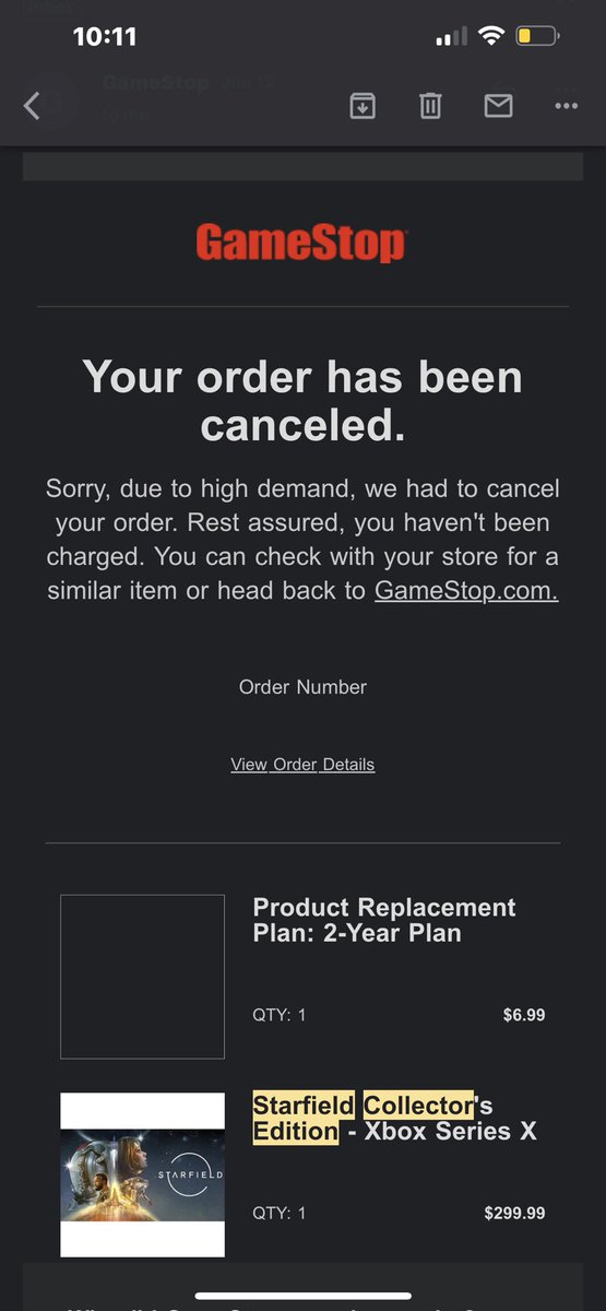 Lboogie0208's tweet photo. This is exactly why no 1 wants to buy high profile items from you @GameStop I’m the last hold out in my friend group that still supports you & now that is over…I’m sick that I didn’t see this email & now I’m going to miss this bc GS still doesn’t have infrastructure together 😭 https://t.co/QrLj5rz3PM