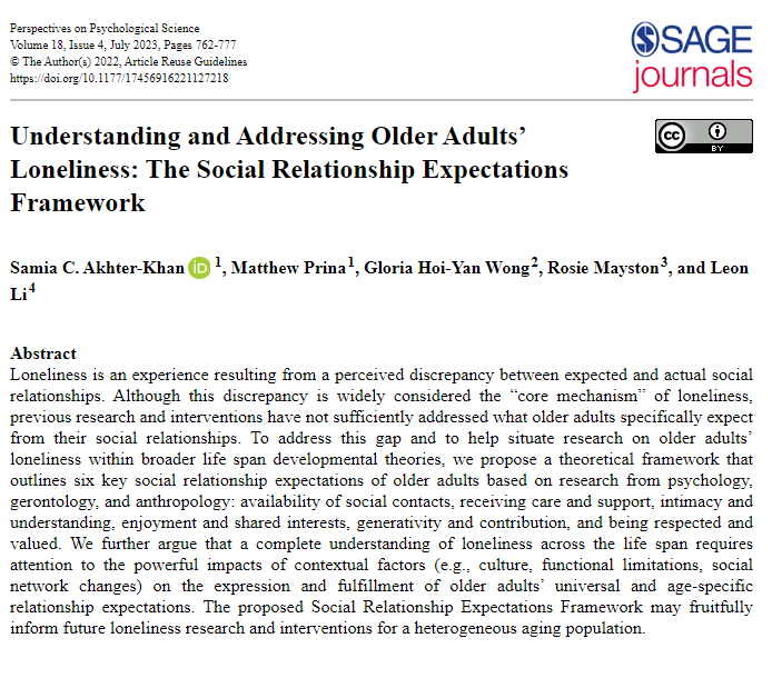 Many congratulations @sam_i_a_m on your @APA 'Outstanding Paper Award' for your paper exploring a novel framework for understanding #loneliness in older adulthood 👏. Hugely important factor for #healthyageing - both physically & mentally. Keep up the good work! 🙌 😊