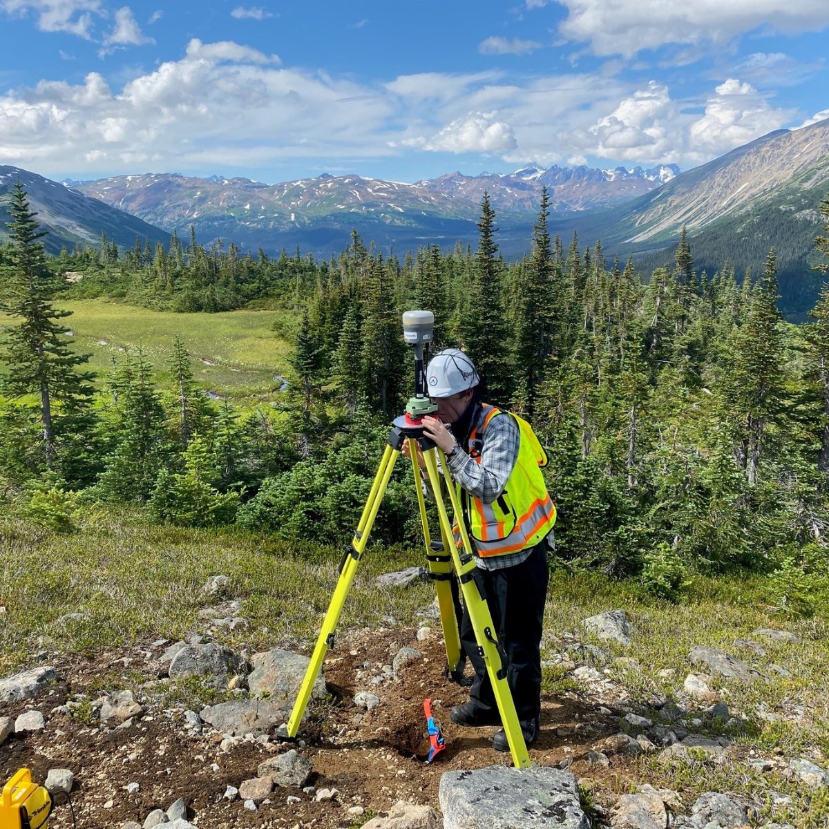Allnorth's tweet photo. Mika sets up the RTK (real-time kinematic) positioning base for the Galore Creek proposed road crossing surveys. #Surveying #GaloreCreek #SafetyInEverythingWeDo #WorkViews https://t.co/6qElMALo1J