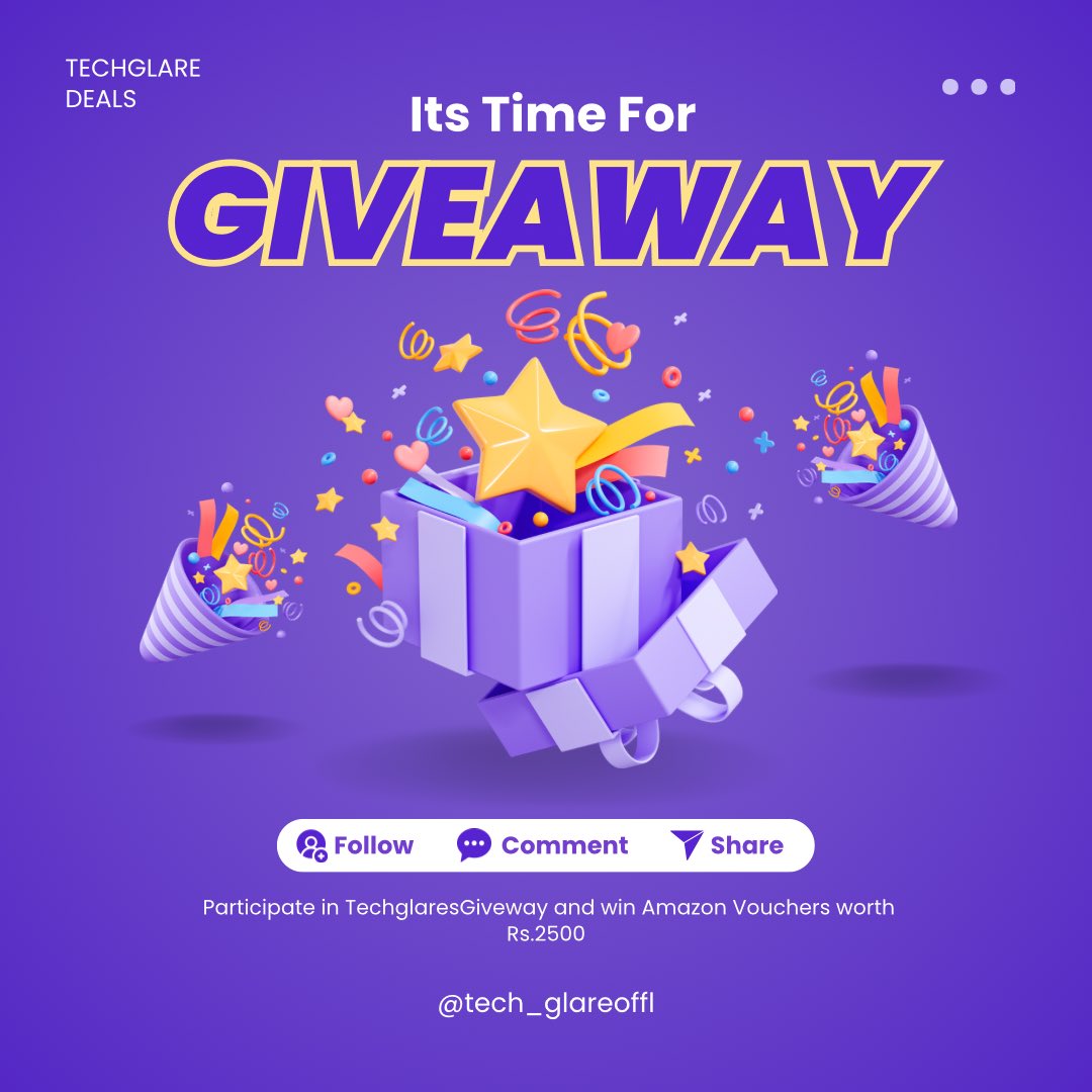 Tech_glareOffl's tweet photo. #TechglaresGiveAway : 📢📢📢

1. Just Reply with “❤️❤️❤️” with Hashtag #TechglaresGiveAway 

2. Follow us and Repost this.

10 Winners will win Rs.250 Amazon Voucher Each. https://t.co/IrjcFcbGwB