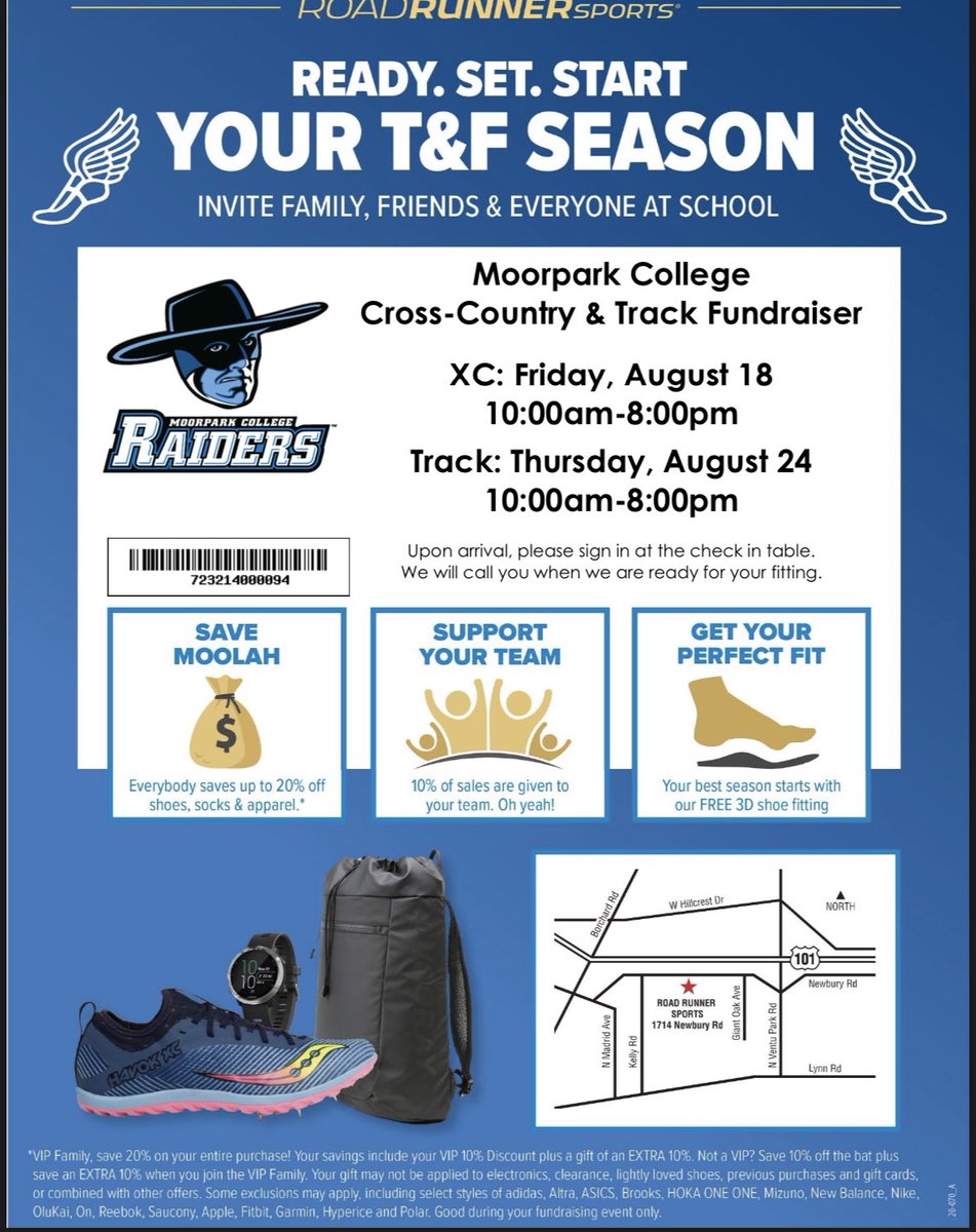 Help support MCXC and Track and save 10% Friday 8/18 &amp; Thursday 8/24 @ Roadrunner Sports in Newbury Park.  Remember to show the flyer :)  Thank you!!!