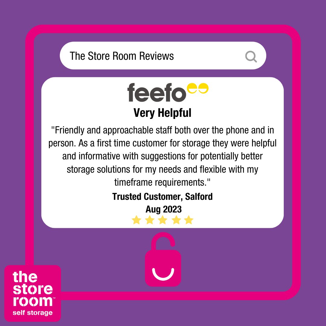 thestoreroomUK's tweet photo. 🌟 Big shoutout to our storage specialists at The Store Room in #Salford for another fantastic review! 👏
Whether you're a first-time customer or a seasoned pro, we're here to help make your self storage experience easy 📦🔐
#SelfStorageFacility #CustomerReview #GoogleReview https://t.co/0jQ9hBDK0x