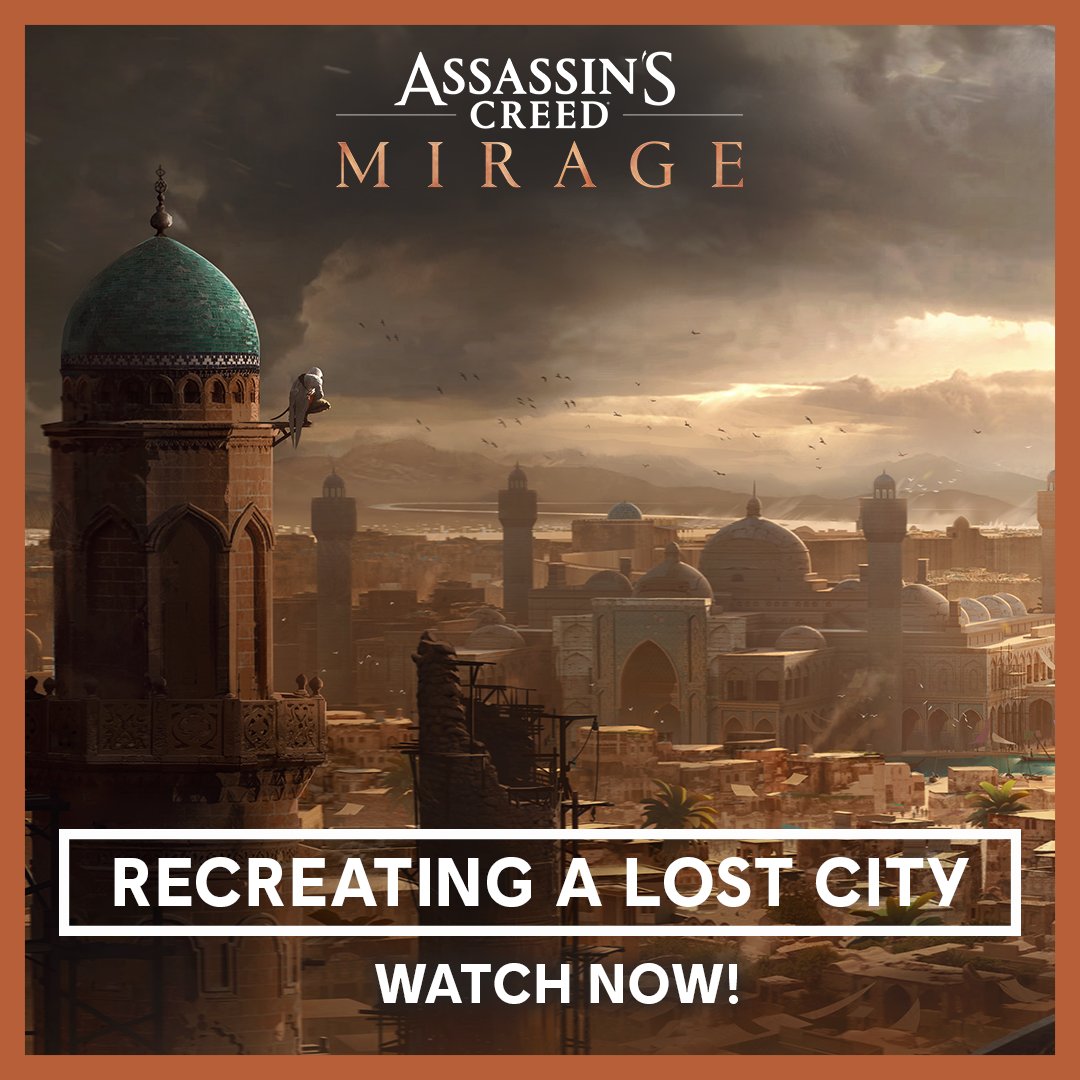assassinscreed's tweet photo. Take a step behind the scenes of Assassin’s Creed Mirage and discover how the team recreated 9th century Baghdad; from its vibrant districts to its lively crowd.

And enjoy exclusive behind-the-scenes and gameplay footage! #AssassinsCreed