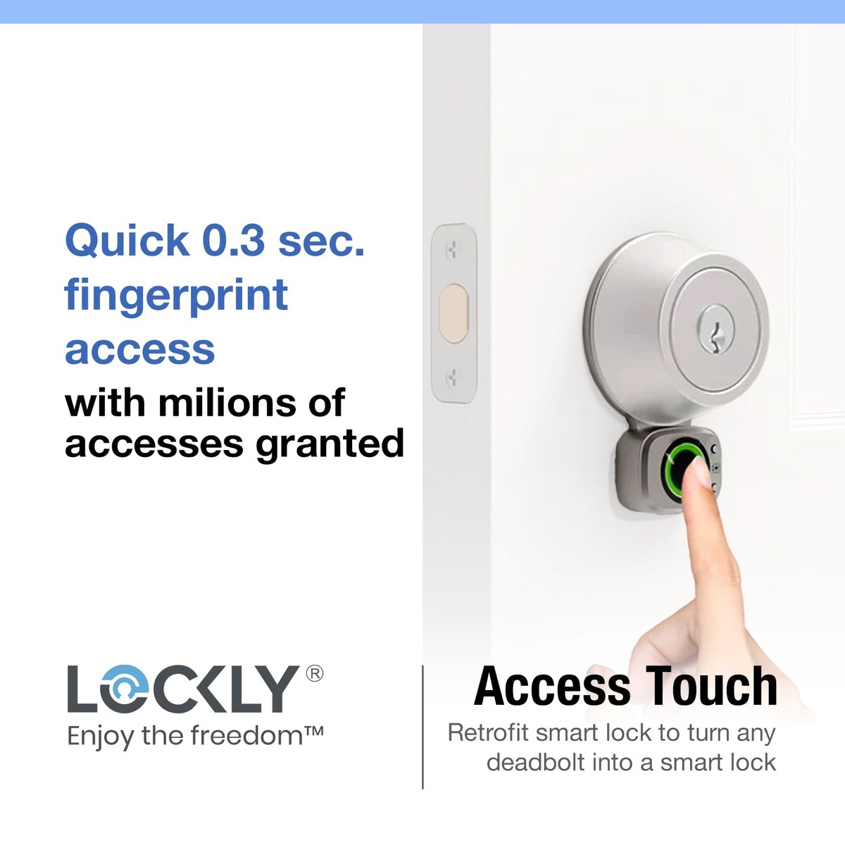 Transform your home security with Lockly Access Touch retrofit smart lock. 
Gain quick access with the award-winning 3D biometric fingerprint sensor that has already granted millions of access. Upgrade your home today. 😍
More: ow.ly/3iKx50PAopy