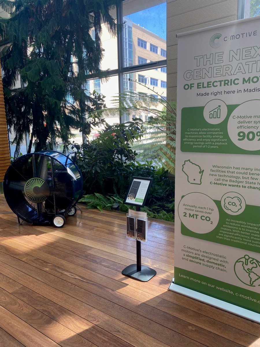 WARF (Wisconsin Alumni Research Foundation) (@warf_news) on Twitter photo Stop by <a href="/DiscoveryBldg/">Discovery Building</a> before Aug. 23 to see the first public demo from C-Motive Technologies!
The startup with <a href="/UWMadison/">UW–Madison</a> roots is developing electrostatic motors that are highly efficient and more sustainable than their electromagnetic counterparts.
#WisconsinInnovates Stop by <a href="/DiscoveryBldg/">Discovery Building</a> before Aug. 23 to see the first public demo from C-Motive Technologies!
The startup with <a href="/UWMadison/">UW–Madison</a> roots is developing electrostatic motors that are highly efficient and more sustainable than their electromagnetic counterparts.
#WisconsinInnovates