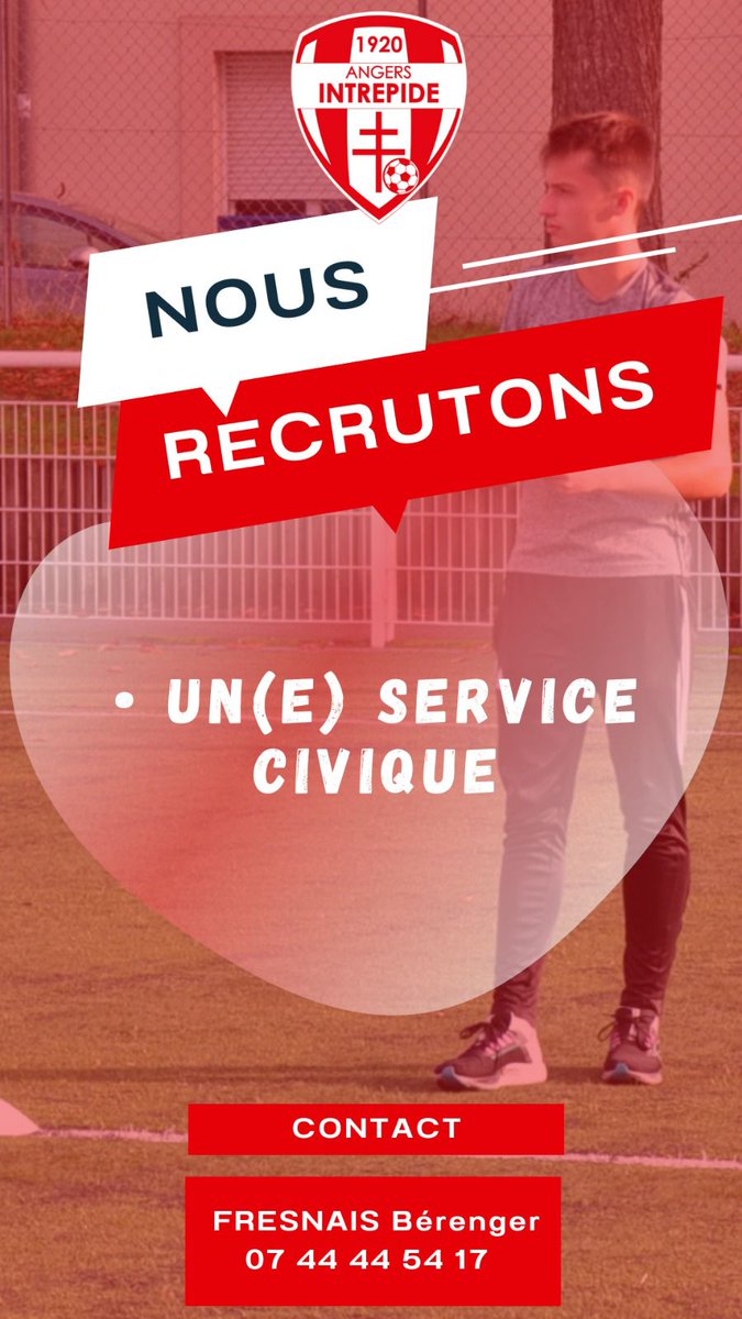 IntrpideAngersF's tweet photo. RECRUTEMENT Saison 2023-2024
Le club cherche des https://t.co/u0ckuTY63s pour étoffer son effectif.
Pour tout renseignement, contact
Berenger Fresnais : 07 44 44 54 17 berenger.intrepide@gmail.com https://t.co/JvlQDx1hGT