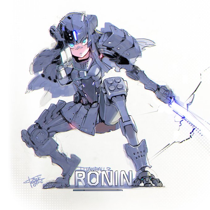 #タイタンフォール2  #ロボ娘
同人誌の新刊用に加筆中のローニンたん⚔
加筆前も貼っとくのだ 