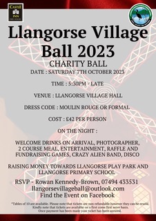 We are very grateful that the Charity Ball will be supporting our school this year as well as our community's amazing play park. Both will hugely benefit our lucky children. Please think about attending and encouraging your friends and family to attend too.