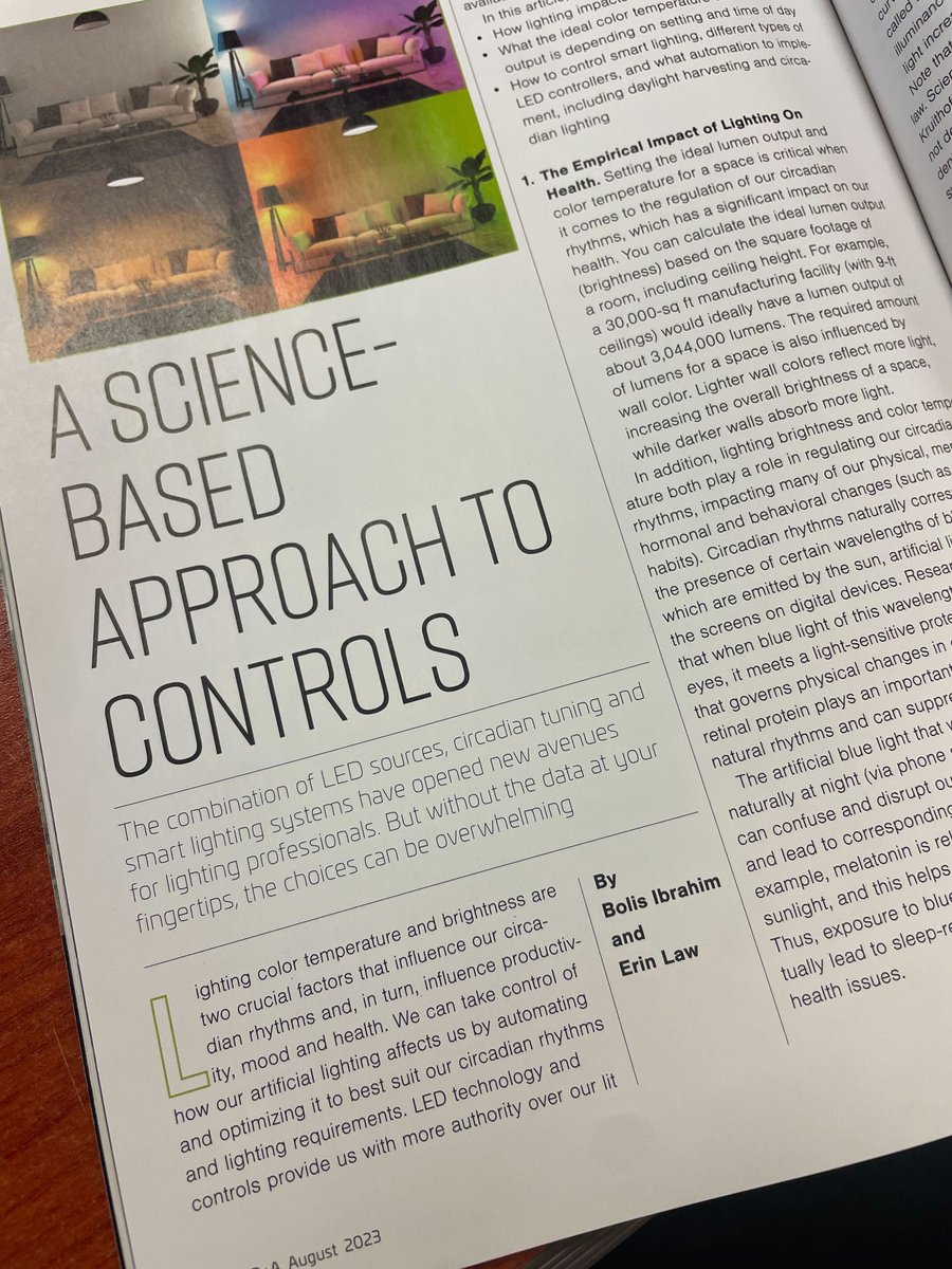 cencepower's tweet image. We explored the science behind how lighting can be automated and optimized to improve our health, productivity, and comfort in the latest edition of @The_IES! 

Happy to have worked with Paul Tarricone to make this happen 🙌

#engineeringmagazine #technicalwriting #smartlighting