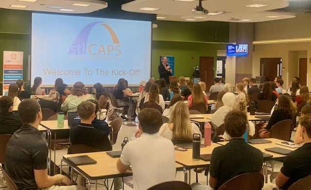Great <a href="/stlcaps/">St. Louis CAPS</a> Kick-Off <a href="/STLCC/">St. Louis Community College</a> with <a href="/TimLuecke/">Tim Luecke, Ed.D.</a> and 80+ student associates from 9 area high schools. Thank you to <a href="/MehlvilleSD/">Mehlville School District</a>, <a href="/AfftonSchools/">Affton Schools</a> <a href="/BaylessSchools/">Bayless Schools</a> <a href="/hphstigers/">Hancock Place High School - STL</a> <a href="/kwoodschools/">Kirkwood School Dist</a> <a href="/FoxC6Schools/">Fox C-6 Schools</a> <a href="/LindberghFlyers/">Lindbergh Schools</a> for partnering in these opportunities for area students.