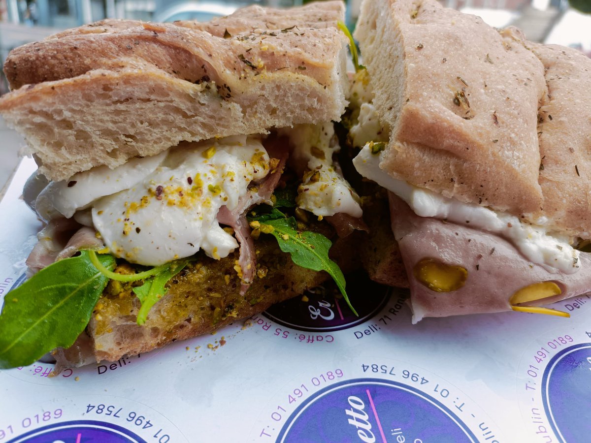 We very proud of our latest creation - Er Mortazza - 
Lots of thinly sliced Mortadella, homemade pistachio pesto, cherry buffalo mozz, crushed pistachios and rocket on <a href="/firehousebread/">Firehouse Bakery</a> focaccia