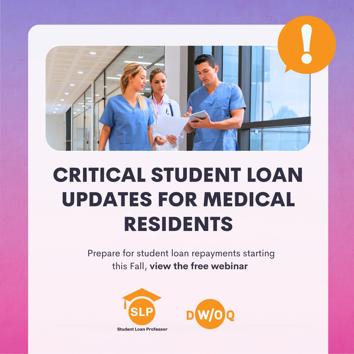 docswoquarters's tweet photo. Critical Student Loan Updates for Medical Residents: catch up on all the recent legislative changes and determine your best strategies when student loan repayments start back up this Fall. View the free webinar at https://t.co/wLiWZZ4eIm https://t.co/9HdEbMRxnH