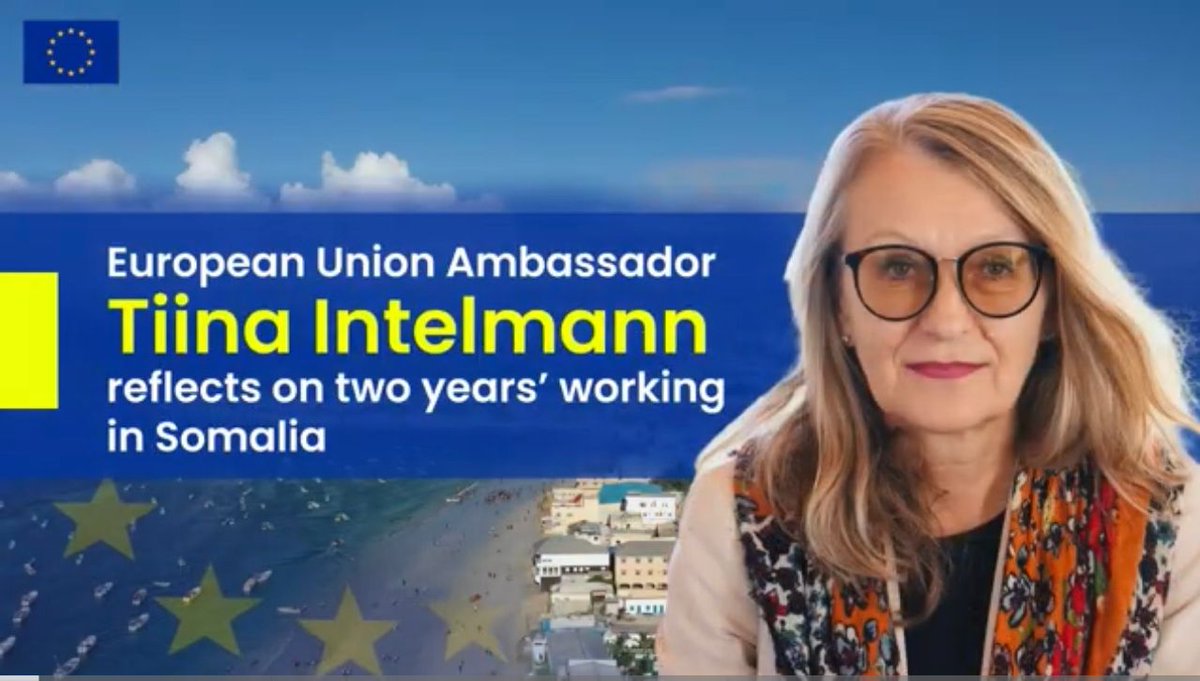 EU_in_Somalia's tweet photo. As her two-year term concludes, the outgoing EU Ambassador to Somalia @TiinaIntelmann conveys a farewell message. 🇪🇺🤝🇸🇴 #EU #Somalia

Watch now👇
https://t.co/ai0GlowpSQ https://t.co/wa8ZBK8k8X