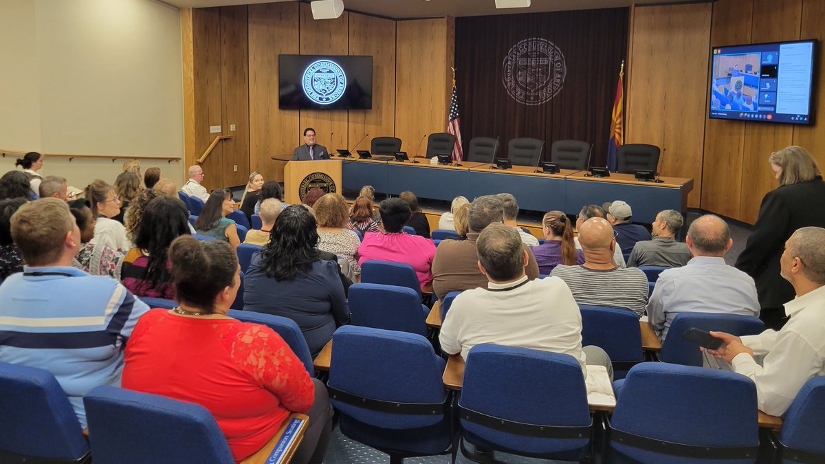 IndCommAZ's tweet image. On National Workers' Compensation Adjusters Day, Director Testini held his first all-hands meeting! The Director highlighted the importance of availability, accountability, and flexibility when serving our customers.