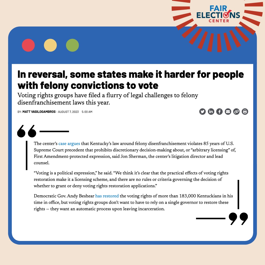 CampusVote's tweet photo. Fair Elections Center has been busy! Check out our recent media mentions and catch up on all the latest FEC news: https://t.co/ncphhTW9zv
#campusvoteproject https://t.co/pZ3h6HRWa6